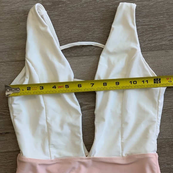 One-Piece Swimsuit size S pink and white NWOT - Picture 4 of 5